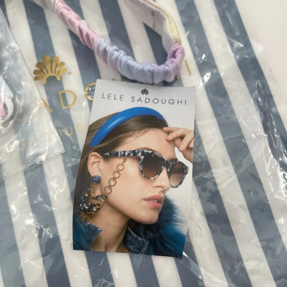 LELE SADOUGHI Headband and Face Mask Set Ombre Watercolor NWT Designer Luxury - Image 3
