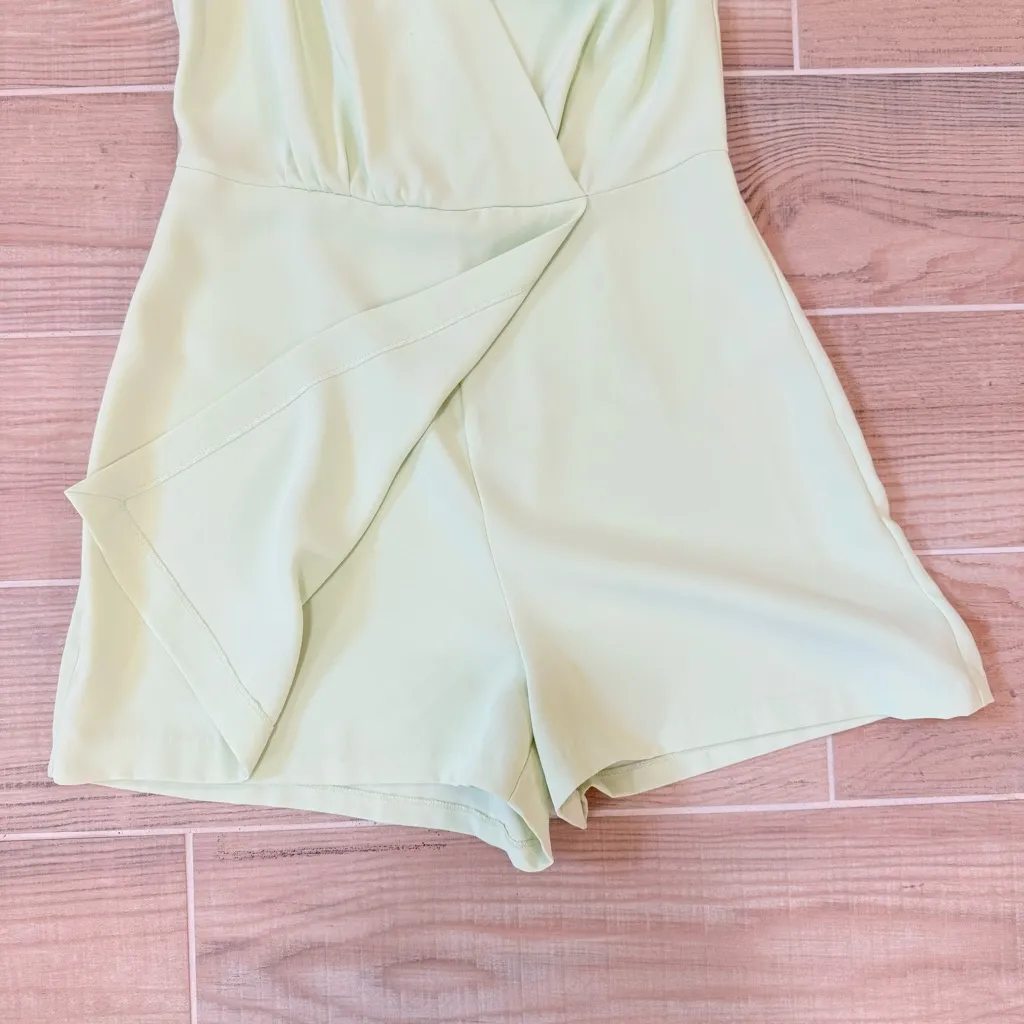 Amanda Uprichard Lime Green V-Neck Isler Romper Small - Image 6