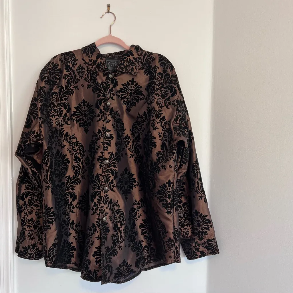 Cykxtees art to wear‎ gothic jacket topper velvet embroidered Brown Size XL - Image 7