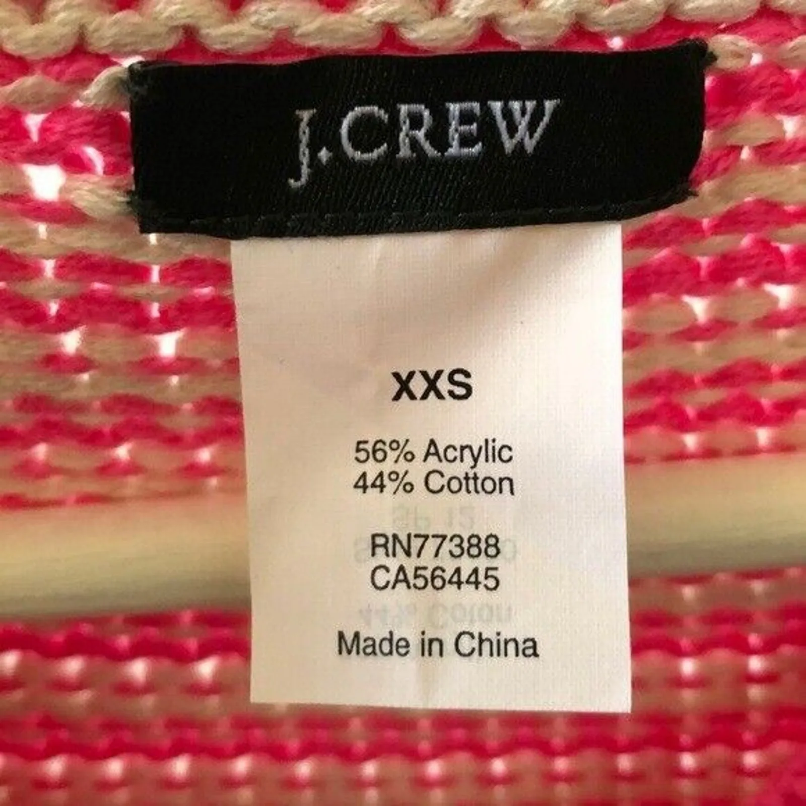 J. Crew‎ hot pink White striped sweater Women’s Size XXS V - Image 6