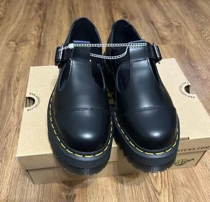 Dr Martens Bethan black leather platform buckle for oxfords shoes new  - Image 2