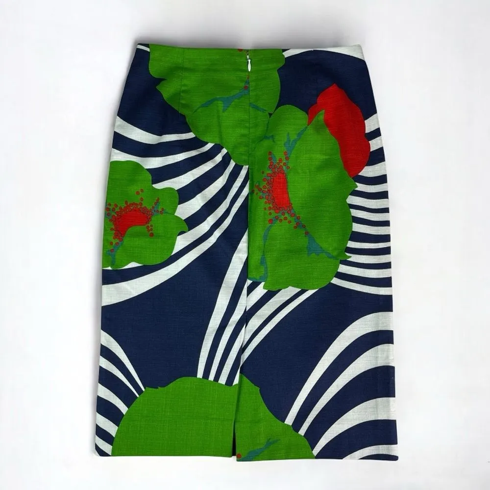 J. Crew Ratti Floral Stripes Grass Cloth Pencil Skirt - Image 5