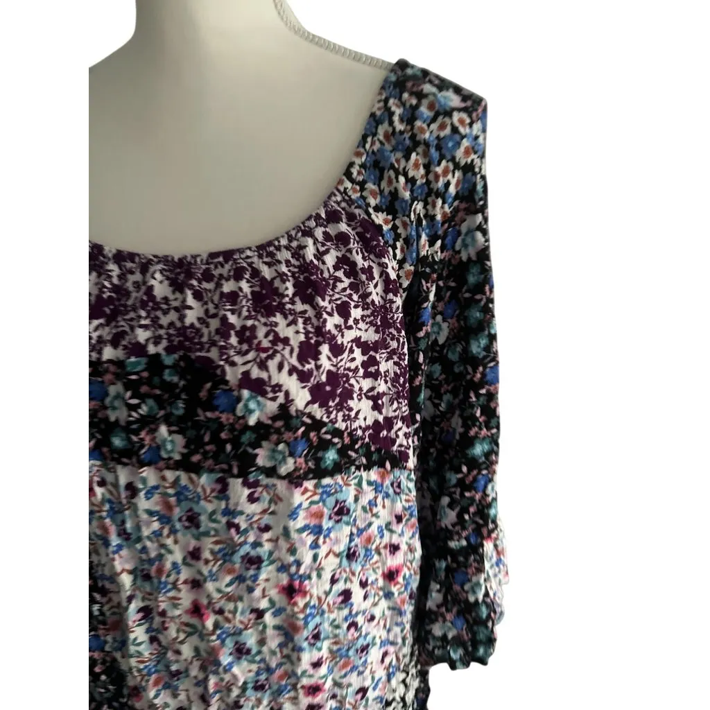 NEIMAN MARCUS Floral 3/4 Blouse Top Size Large - Image 4