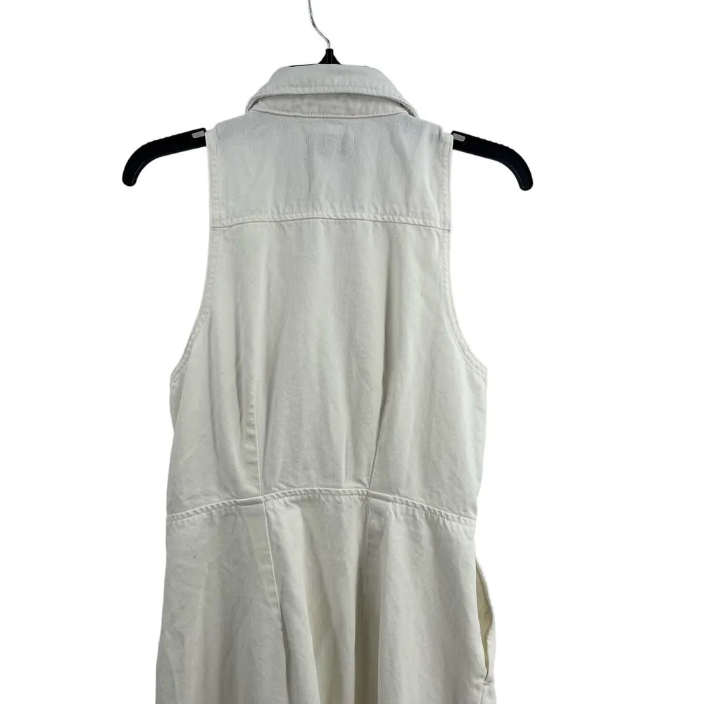 DL1961 Dress Large Daphne Dress Midi White Denim - Image 4