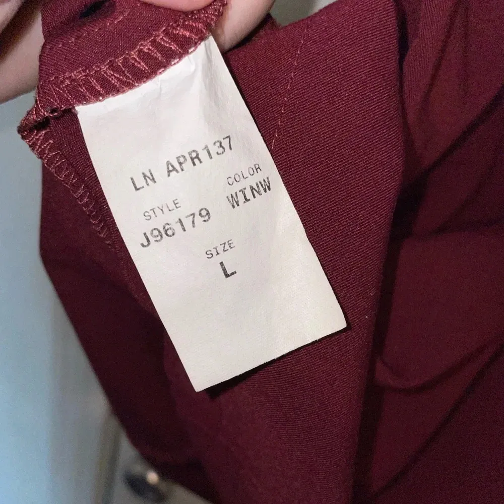 Jaanuu Oversized Cap Sleeve Scrub Top - Wine Burgundy - Size Large​​​​​​ - Image 6