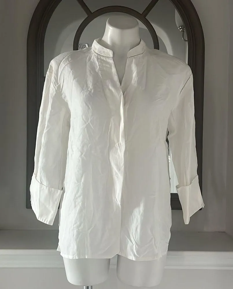 Kobi Halperin Marion Blouse in White, Size S NEW w/Tag $298 White - Image 3