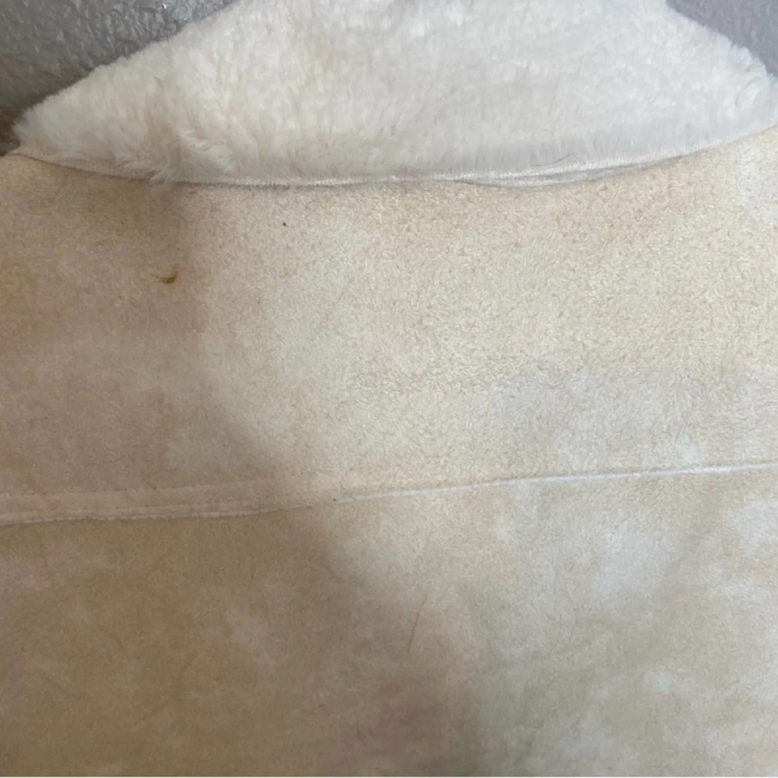 Cozy Winter White Faux Shearling Moto Vest Naked Zebra M - Image 8