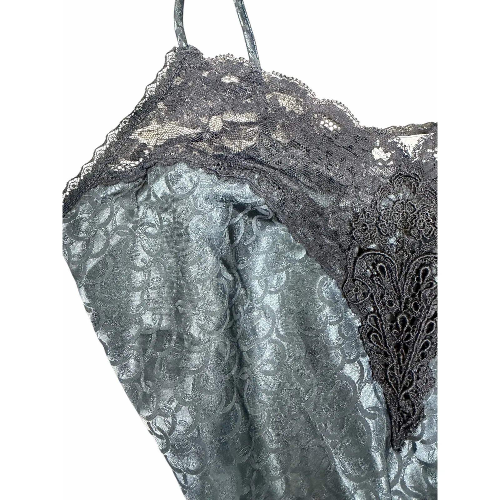 Vintage Christian Dior Lingerie Bodysuit Sheer Lace Slip Black - Image 3