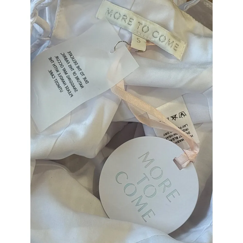 MORE TO COME Helena Top in White Small New Womens Eyelet Sleeveless Tank - Image 7