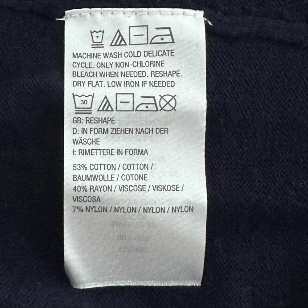 Striped Cotton Rayon Nylon Sweater Navy Amber Size Small Pre-owned - Image 7