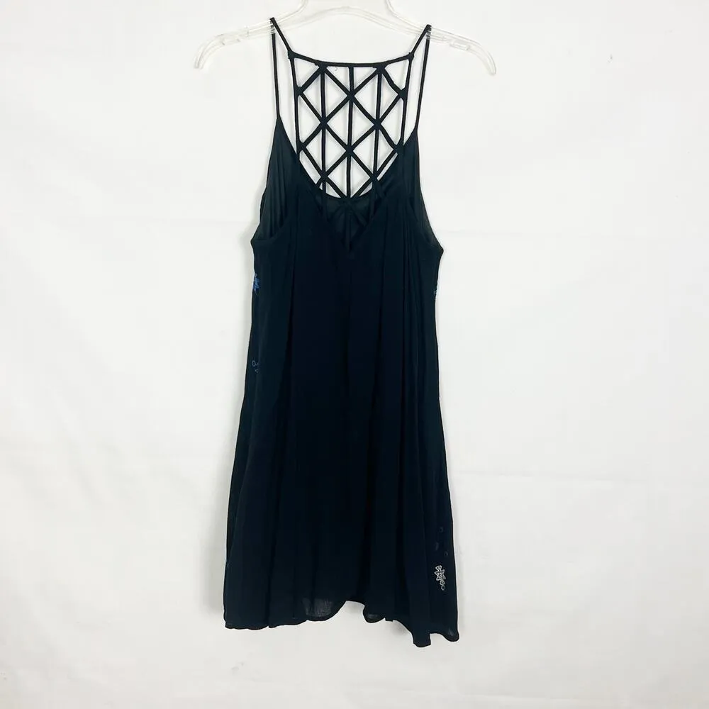 Vintage Entro Womens Tank Dress S Y2K Embroidered Retro Boho Gauzy Cottagecore - Image 5