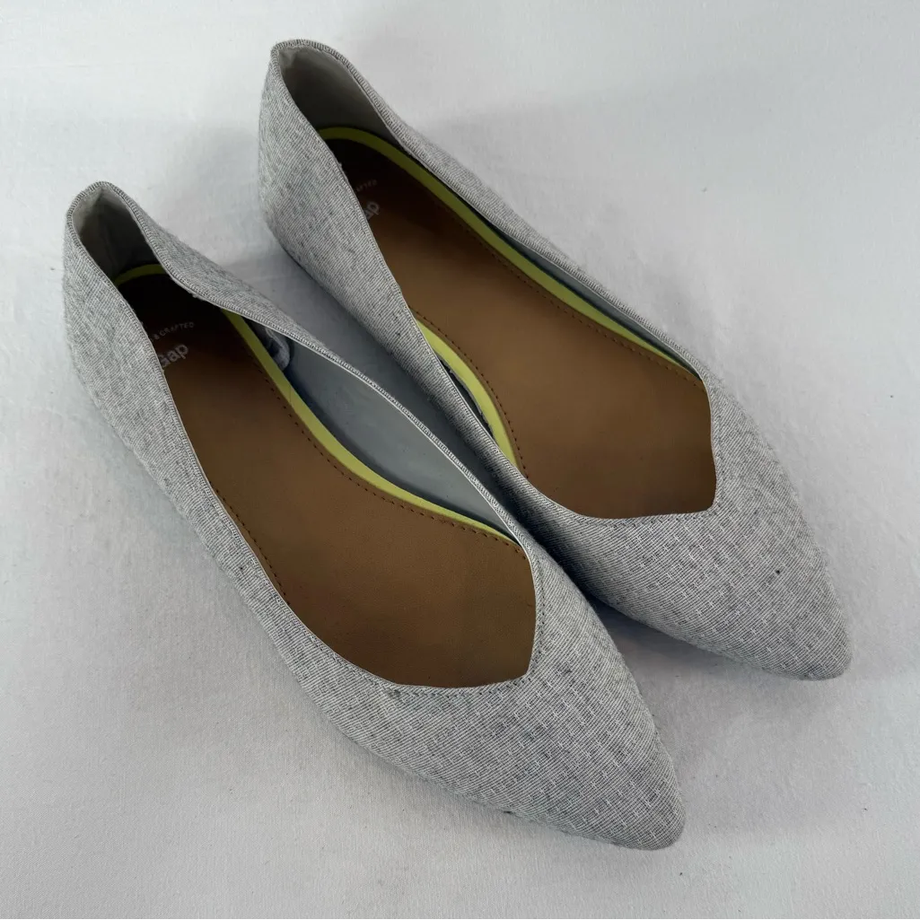 Gap  Point Toe Slip On Canvas Flats in Gray‎ Size 9 - Image 2