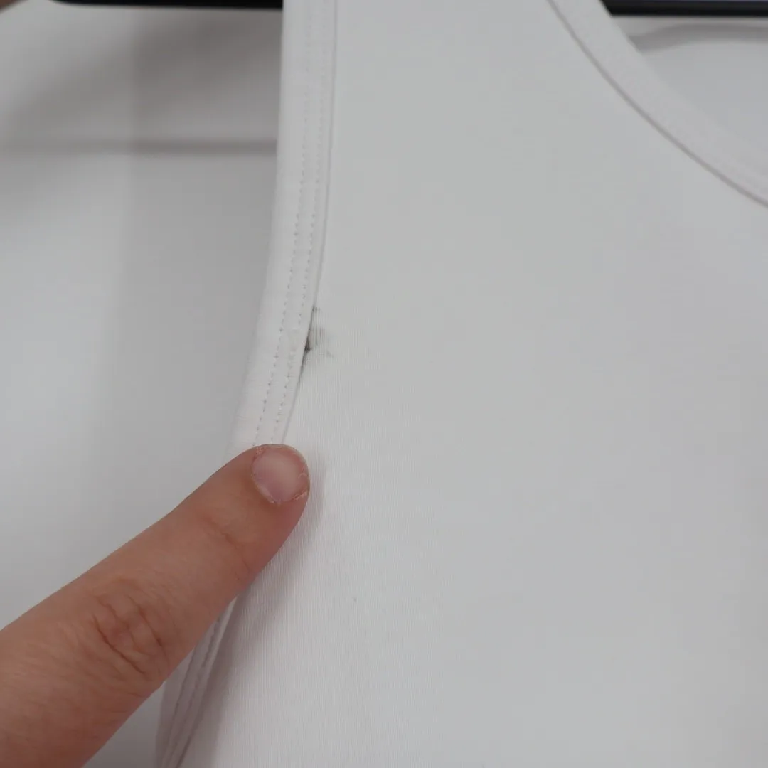 Gymshark White Racerback Tank Top Cropped Sports Bra Size S - Image 4