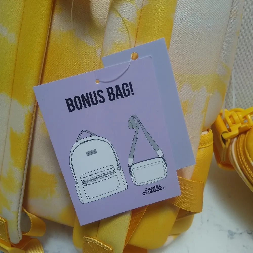 MADDEN GIRL Yellow Neoprene Backpack and Crossbody Bag - Image 9