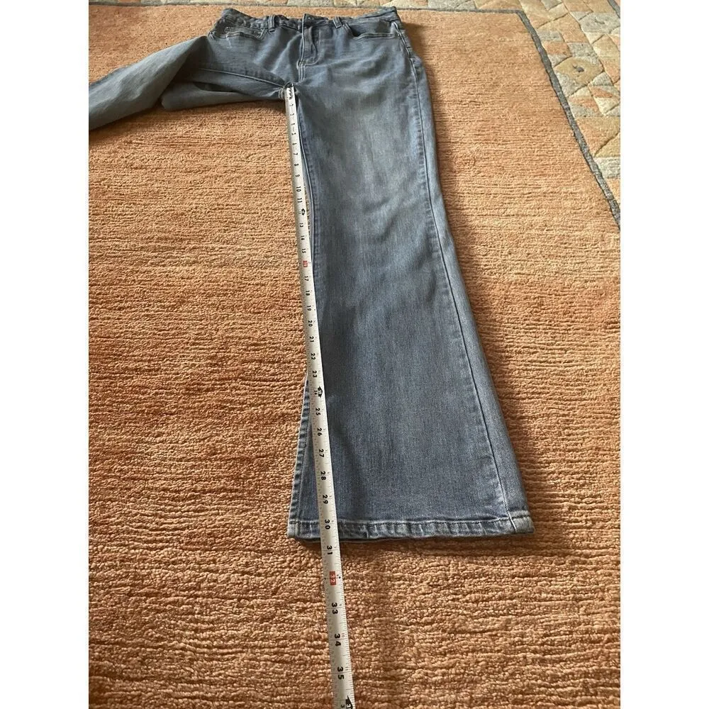 L&M Black Label Jeans Women’s Size 13 Bootcut High Rise Stretch Cowlgirl Biker Blue - Image 8