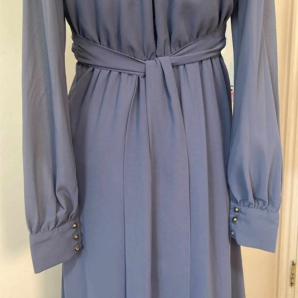 Ricarica Chiffon Maxi dress Blue V - Image 8