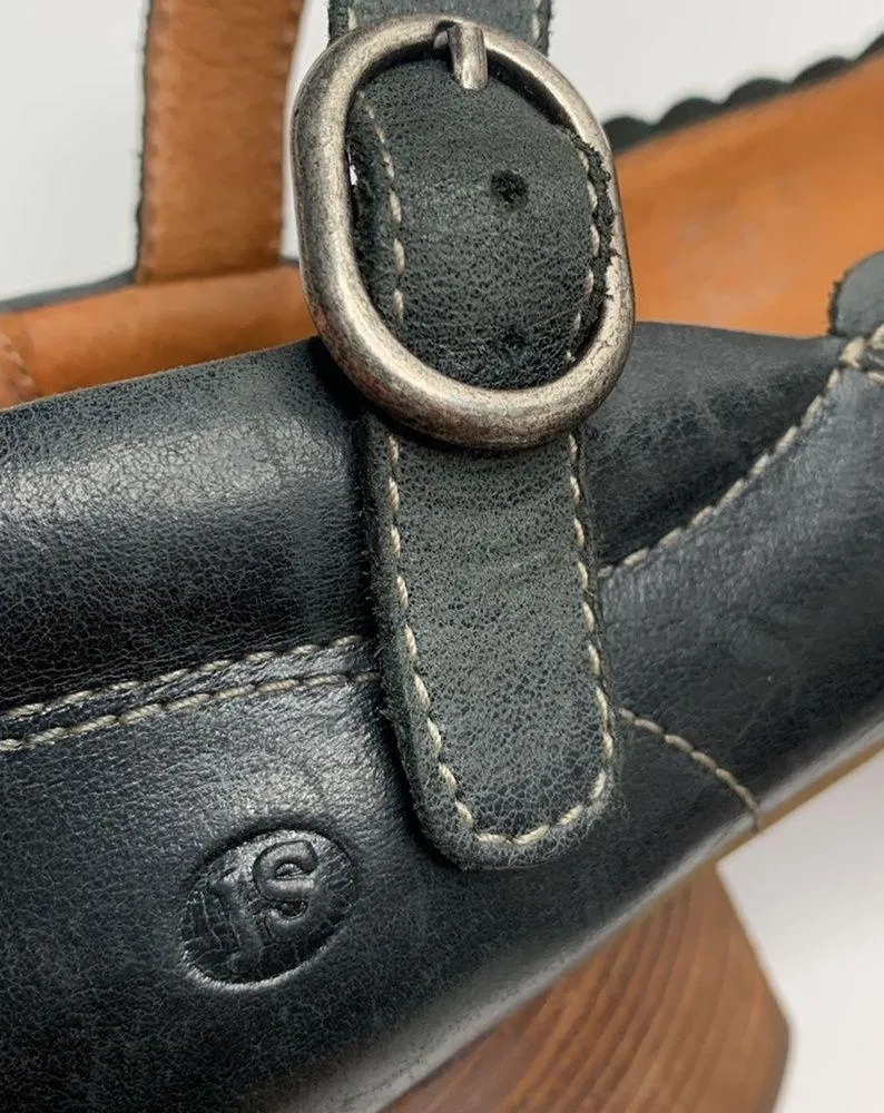 Josef Seibel Navy Blue Leather Mary Jane Retro Inspired Pumps S - Image 9