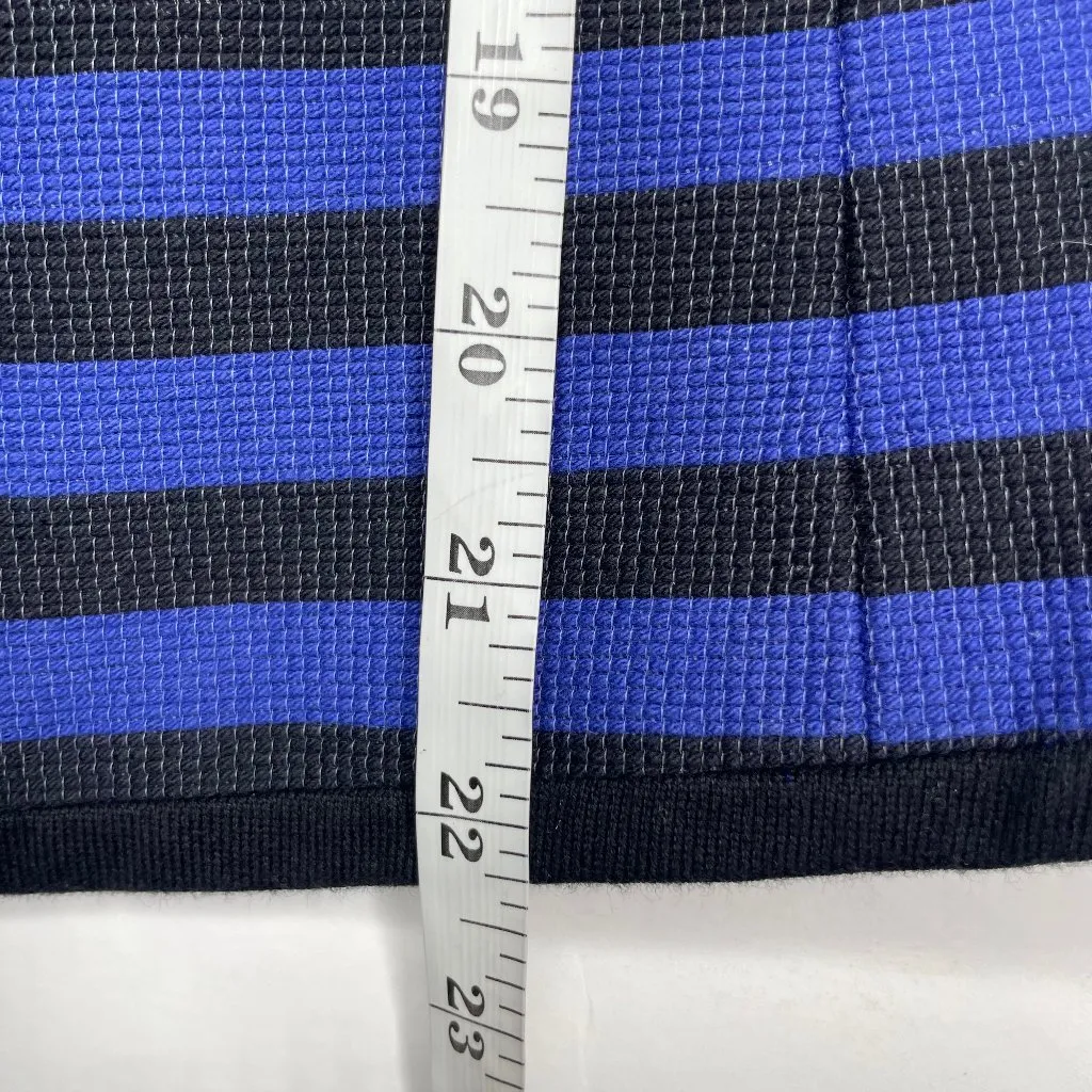 Ann Taylor Cotton Blend Royal Blue & Black Striped Blazer Jacket Sz 4 - Image 8