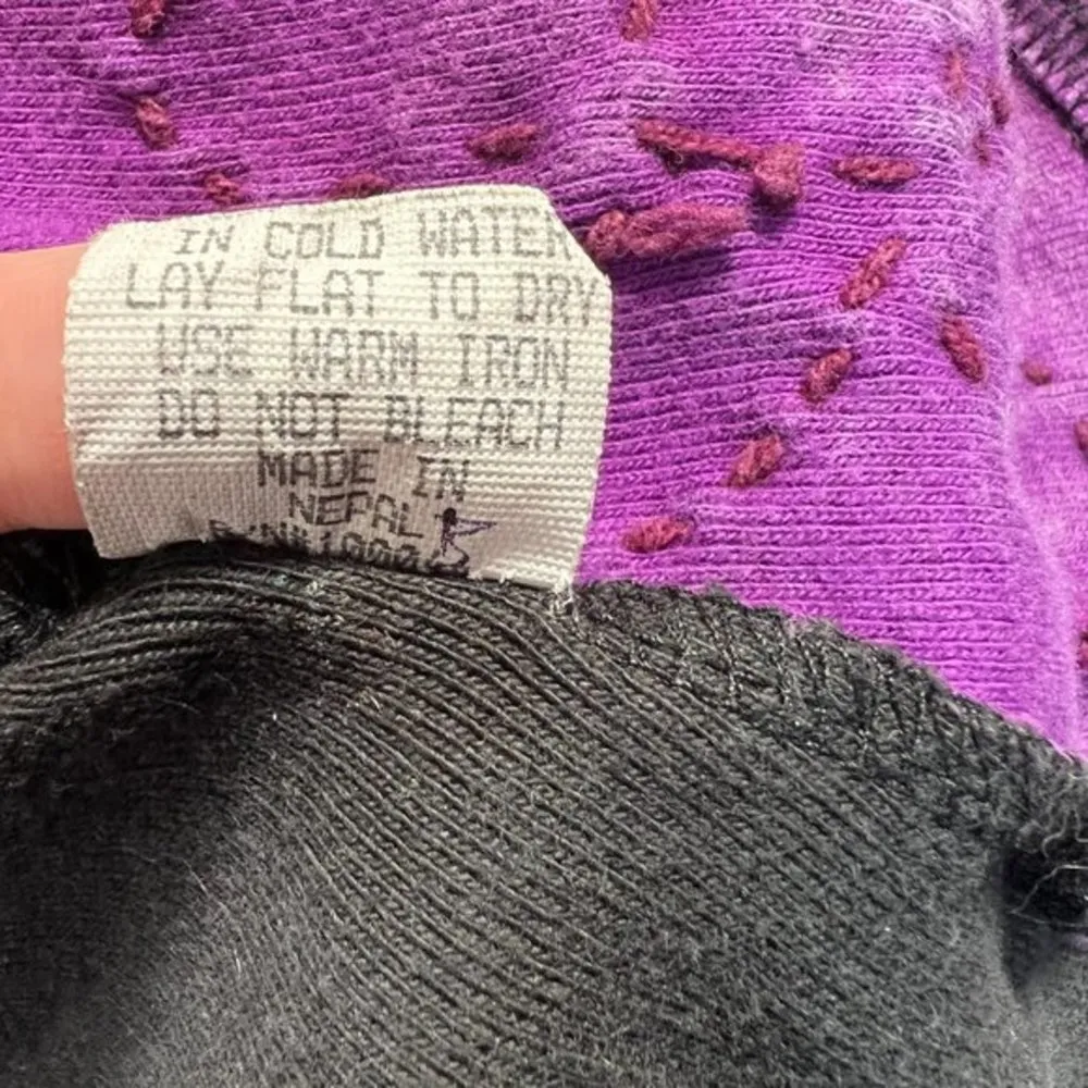 Art To Wear Top M Black Multicolor Floral Patchwork Embroidered Artsy Boho Women Size M - Image 11