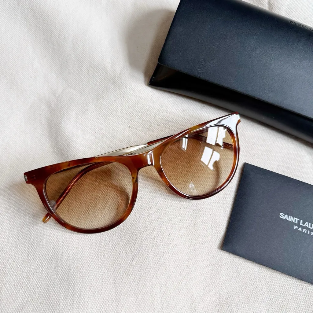 Saint Laurent Cat Eye Havana Sunglasses New - Image 2
