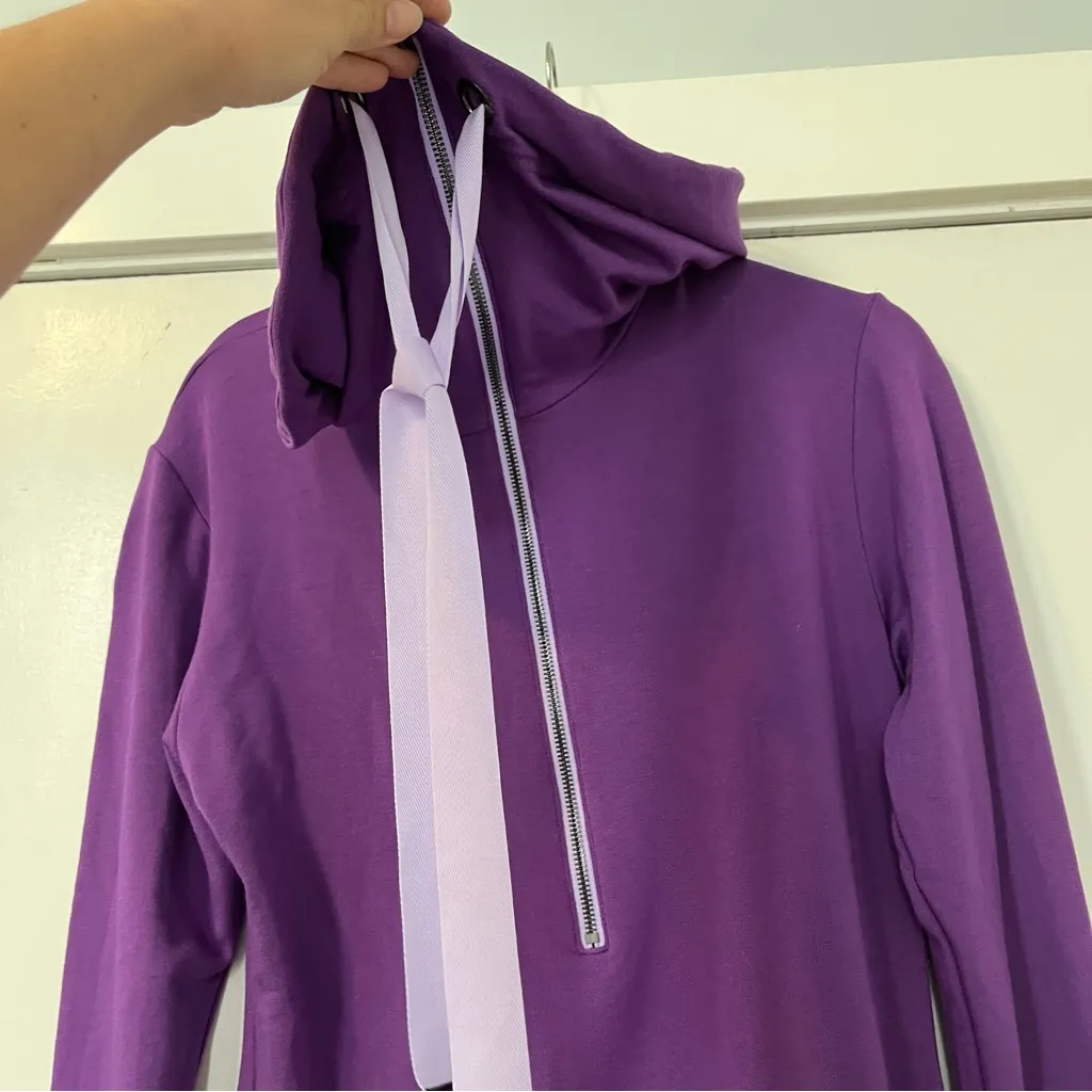 Purple Asymmetrical Cowl Neck Sweater Zipper Turtleneck women’s size large - Image 4