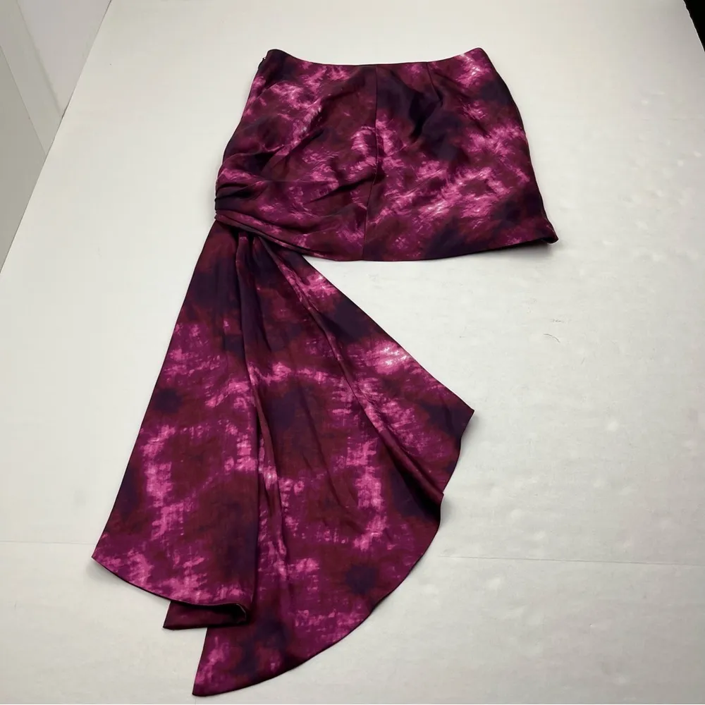 Cinq A Sept Ryder Tie Dye Side Tie Mini Skirt Womens SZ 0 Pink Purple *TINY FLAW - Image 12