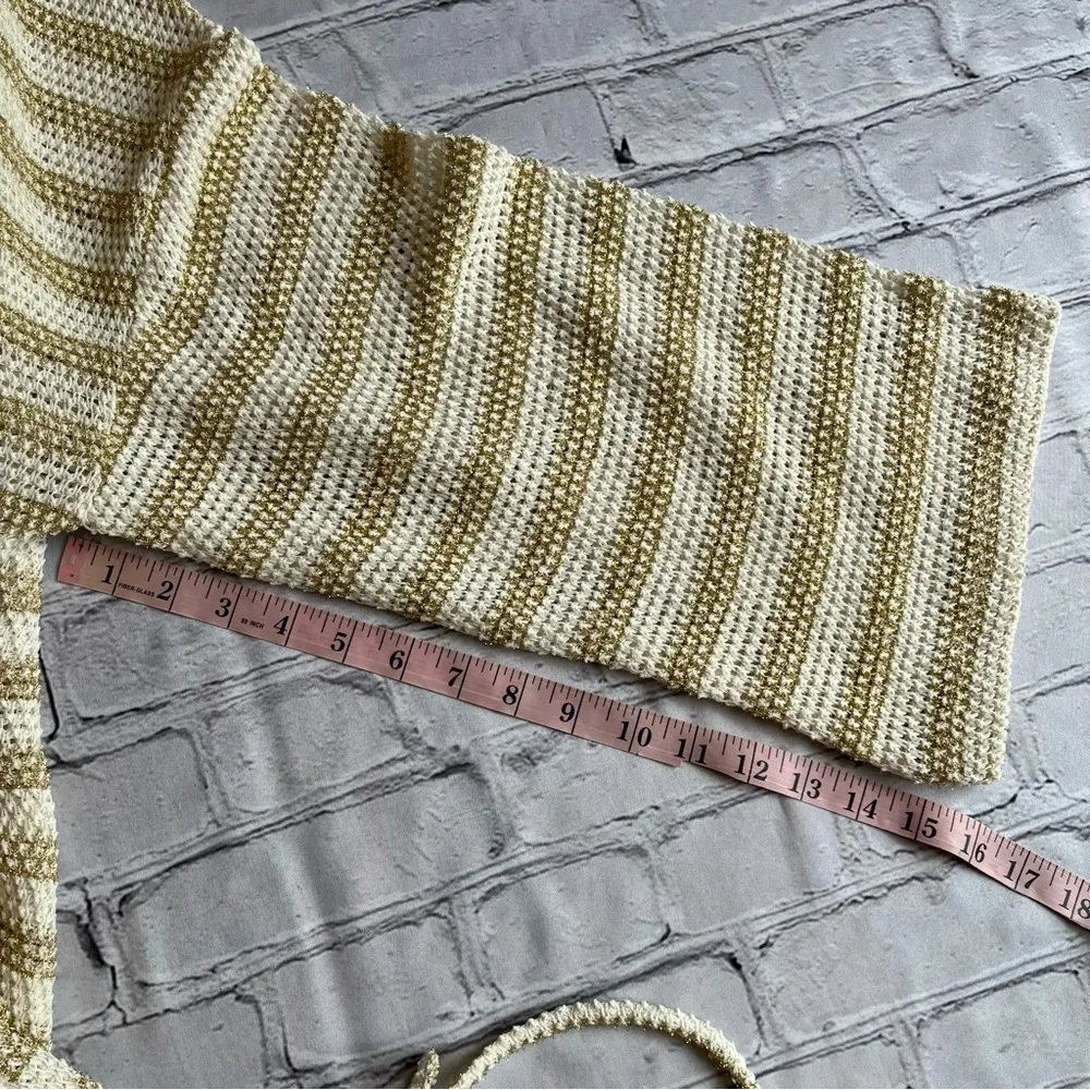 ASOS DESIGN Glitter Stitch Crochet Mini Dress Cover Up Top New NWT Metallic Mesh - Image 13