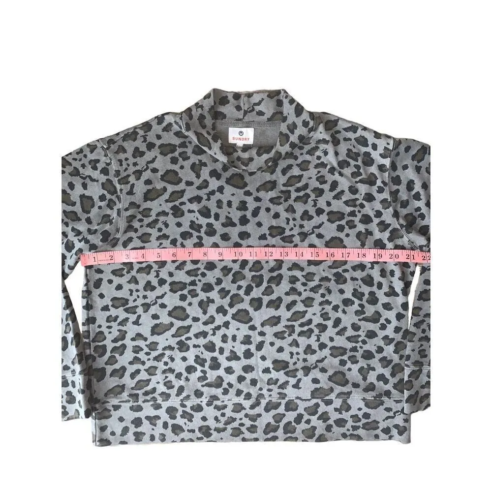SUNDRY LEOPARD PRINT FUNNELNECK SWEATSHIRT - Image 10