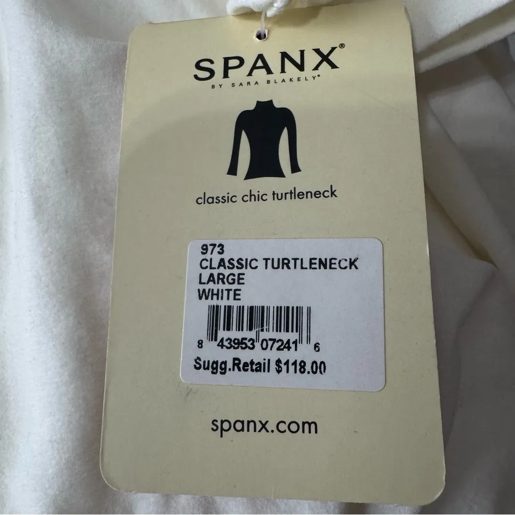 Spanx On Top And In Control Classic Turtleneck Off Shaping White Top Size Large - Image 9