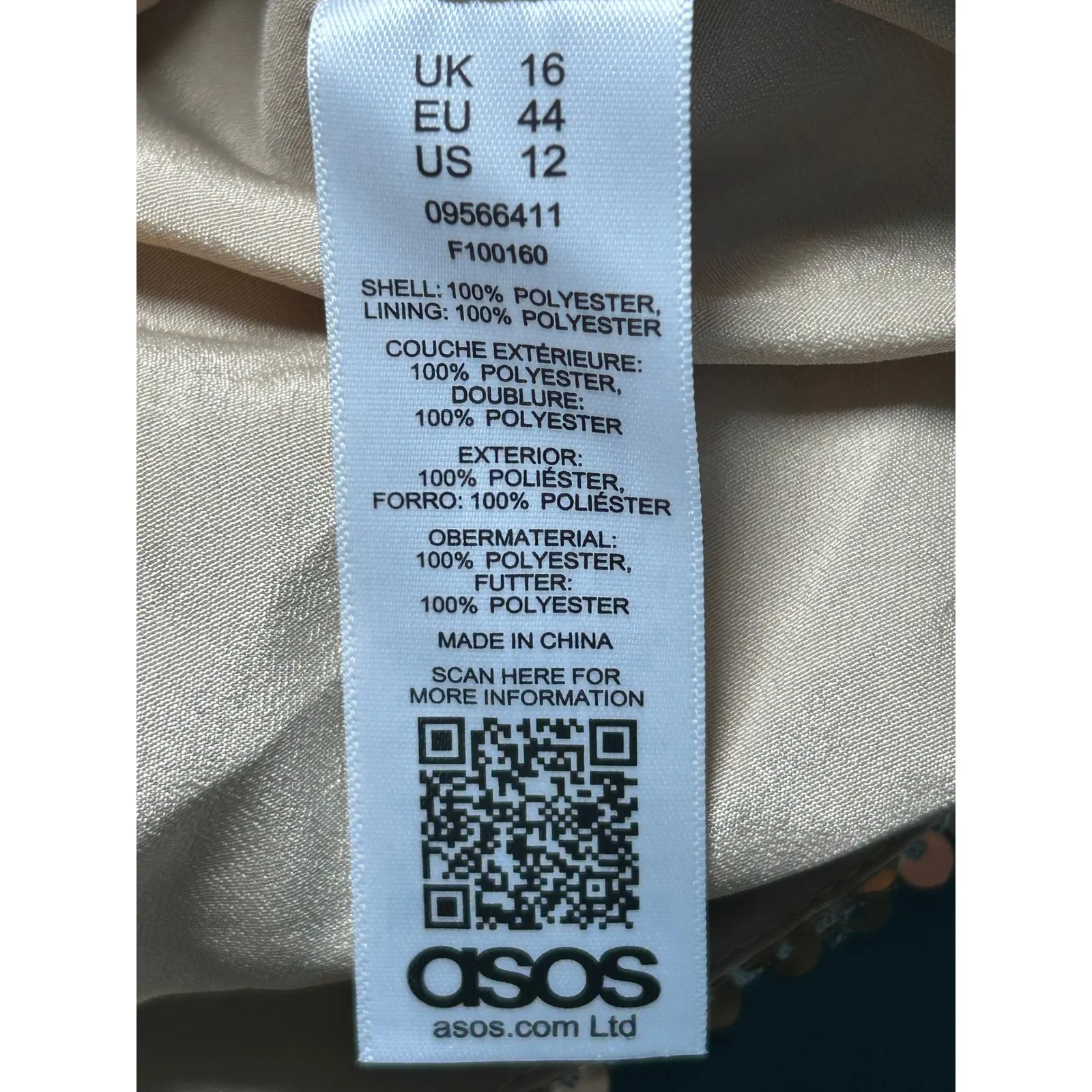 NWT ASOS Sequin Cowl Neck Slip Mini Dress Gold Party Strappy Open Back Size 12 - Image 7