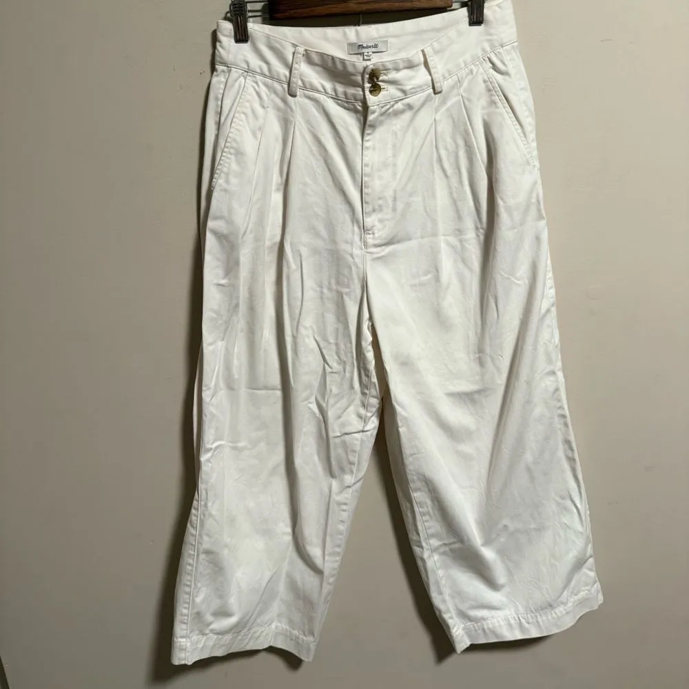 Madewell Pleated Wide-Leg Pants in Lighthouse White Cream- Size 8 - Image 3