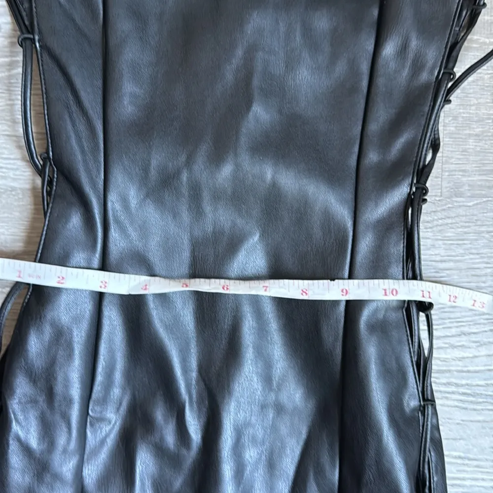 NEW meshki leona faux leather lace up mini dress - Image 7