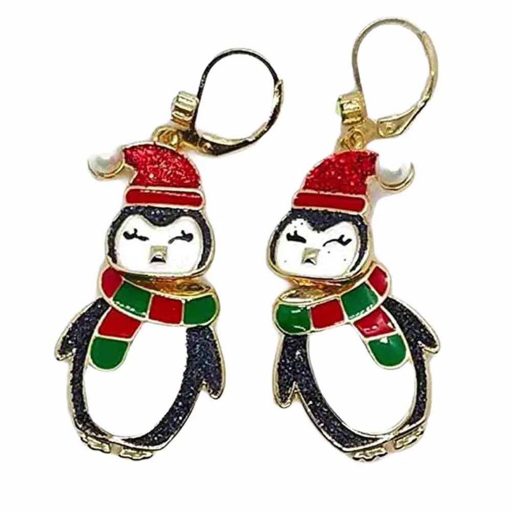 Betsey Johnson Penguin Earrings Black, White, Gold - Image 4