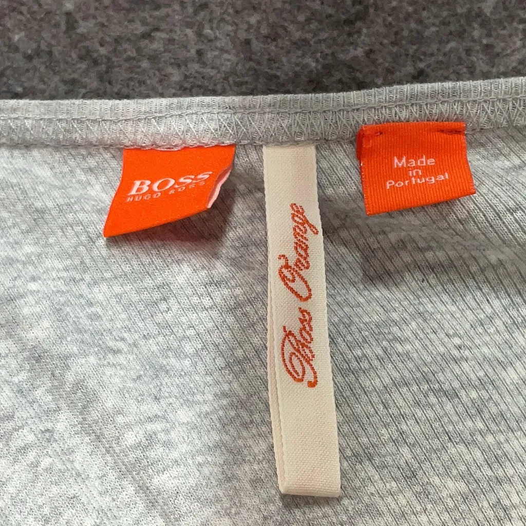 Boss Hugo Boss Orange Gray Long Sleeve Henley Top Blouse Women’s Size Medium M - Image 6