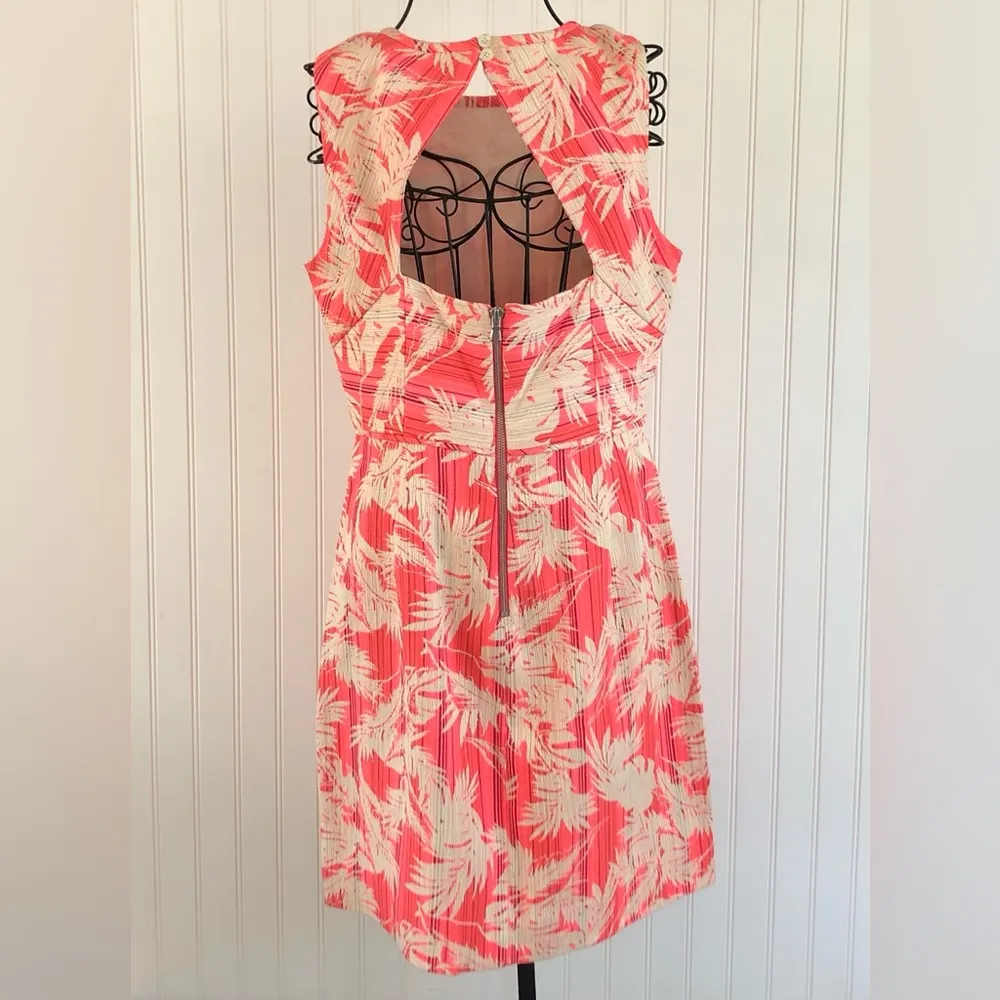 J. Crew Neon Sun-faded Tropical Sheath Dress in Pink Palm Floral - Image 4