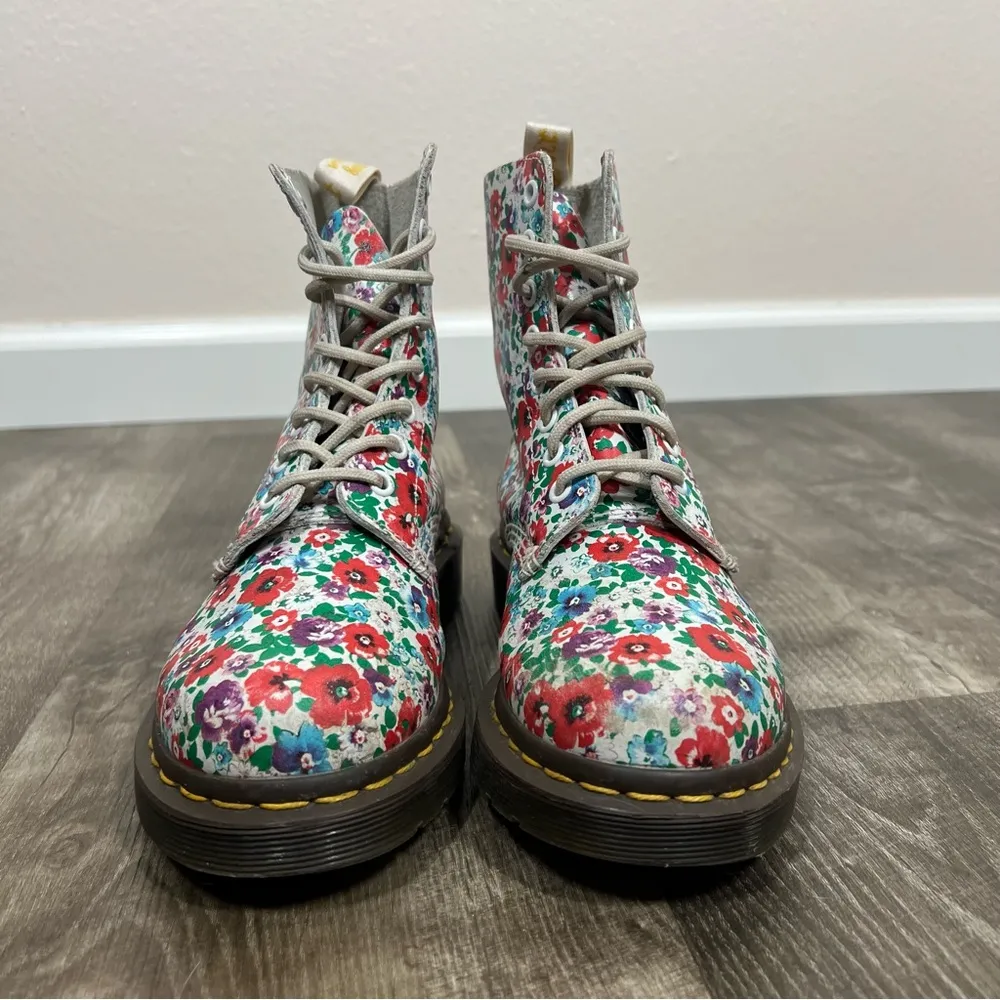 Dr. Martens White Wild Poppy Floral 1460 Pascal Boots - Image 11