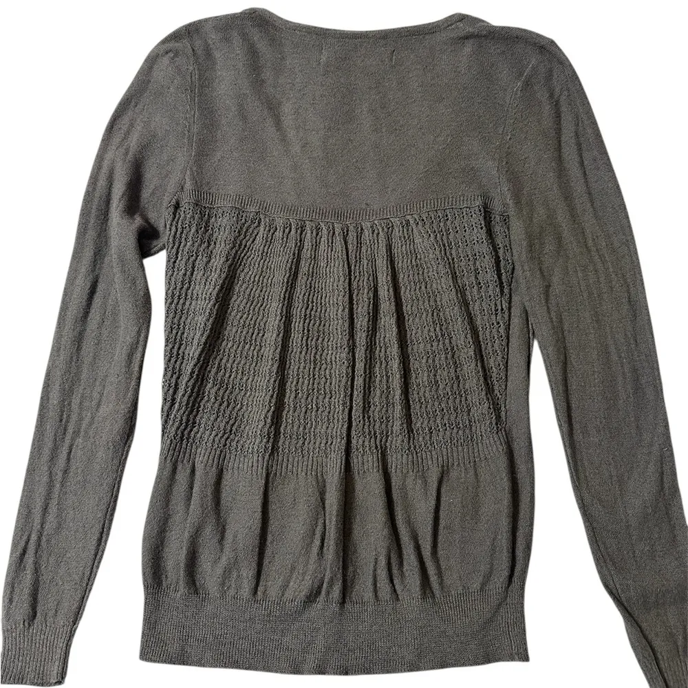 Sparrow olive green button up cardigan sweater size medium Gray - Image 2