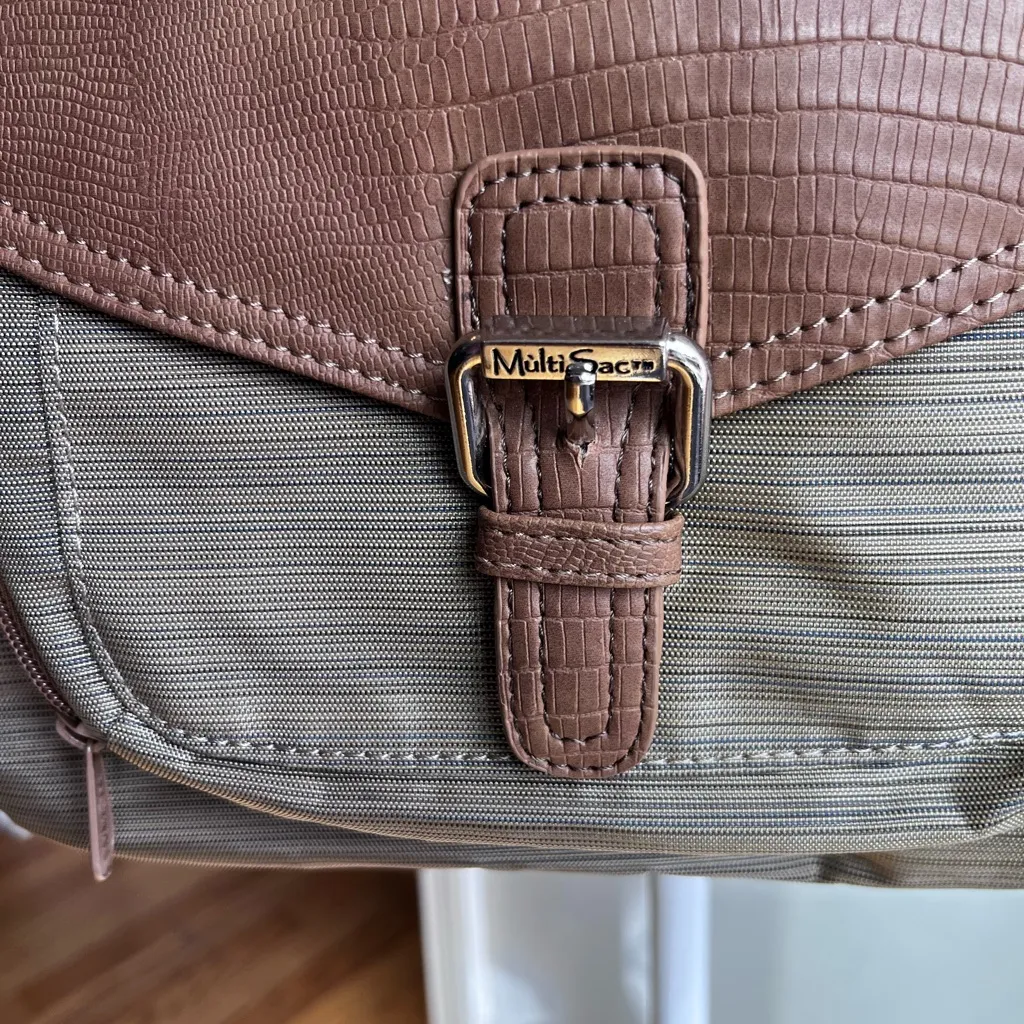 Multi Sac Women’s Stylish Brown and Tan Multisac Bag Hobo Crossbody - Image 2