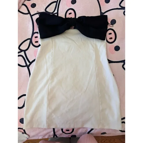 ZARA Short Dress With Tie Detail Bow‎ Size Large 7887/707 Blogger Favorite - Image 5