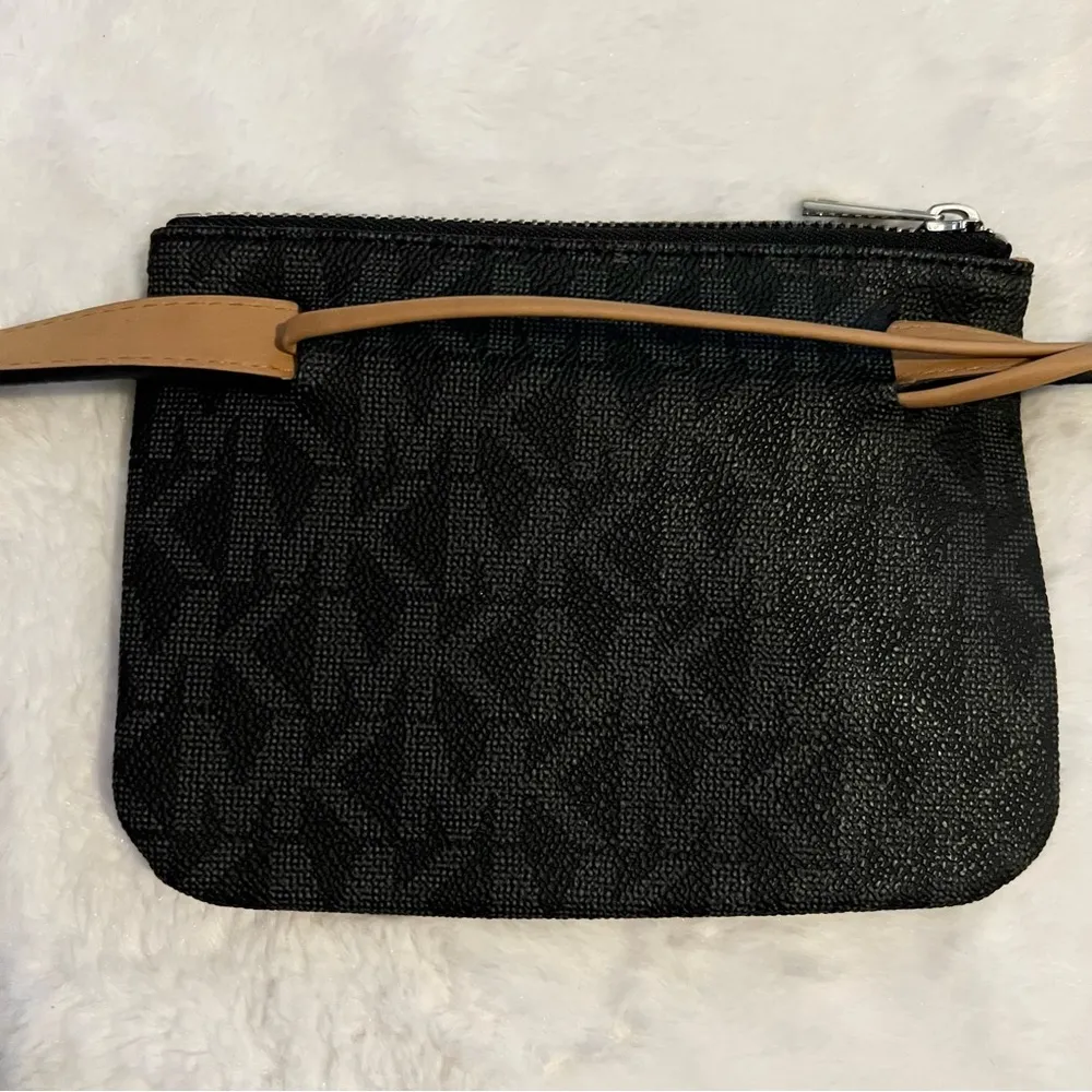 Michael Kors Black MK Logo Designer Belt Bag Fanny Pack Waist Bag - Image 6