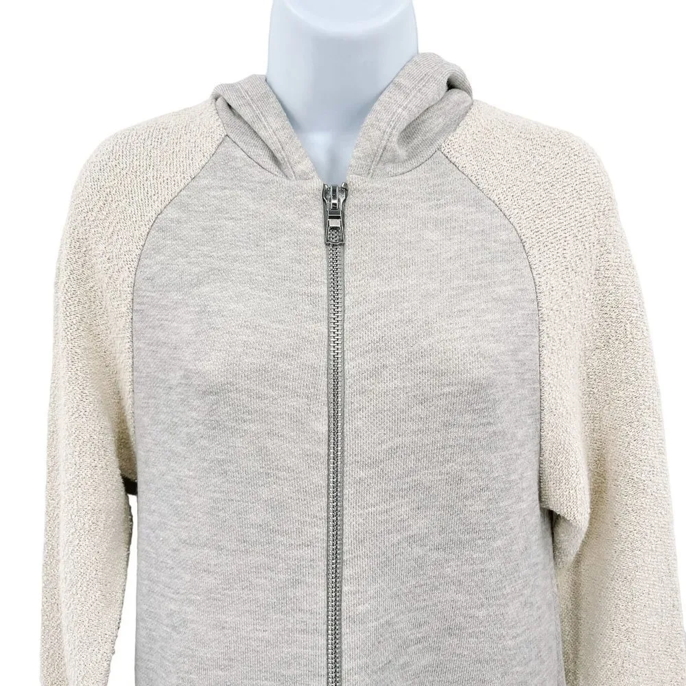 Mara Hoffman Active Terry Fleece Zip Up Romper Shorts Beach Cover Up Gray Small - Image 4