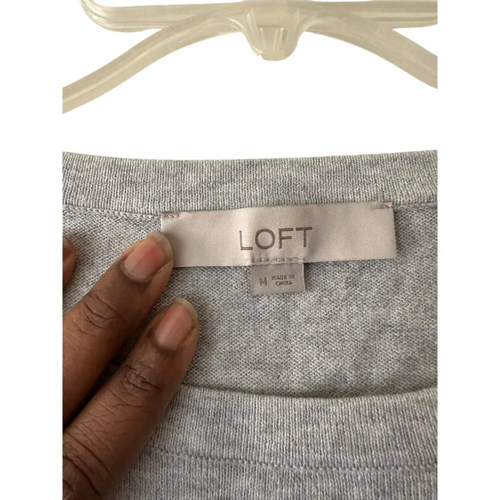 Vintage LOFT 100% Cotton Short Sleeve Knit Top With Eyelet Sleeves Casual - Image 3