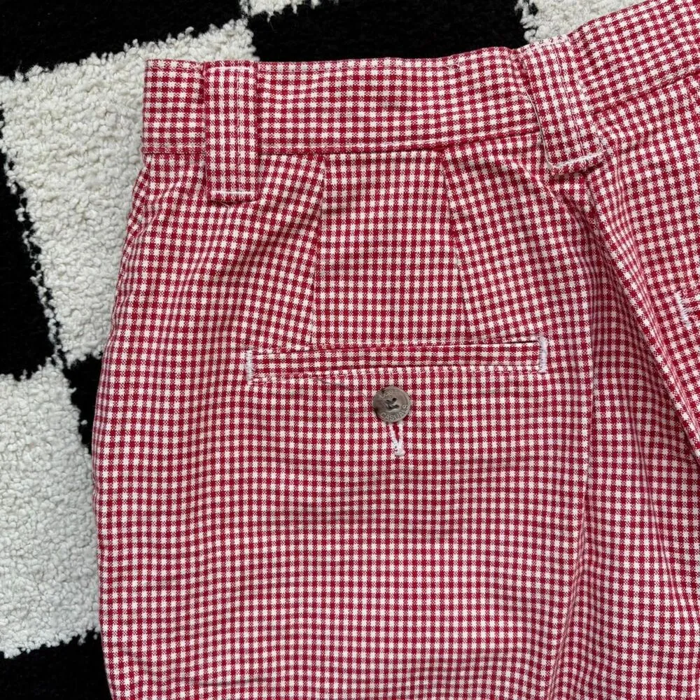Vintage Lee Casuals Red Gingham Wide Leg Pants - Image 4