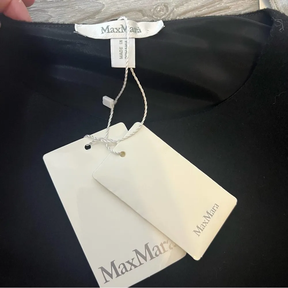 NWT MAX MARA Vignola Wool Cashmere Mini Dress black sz M - Image 5