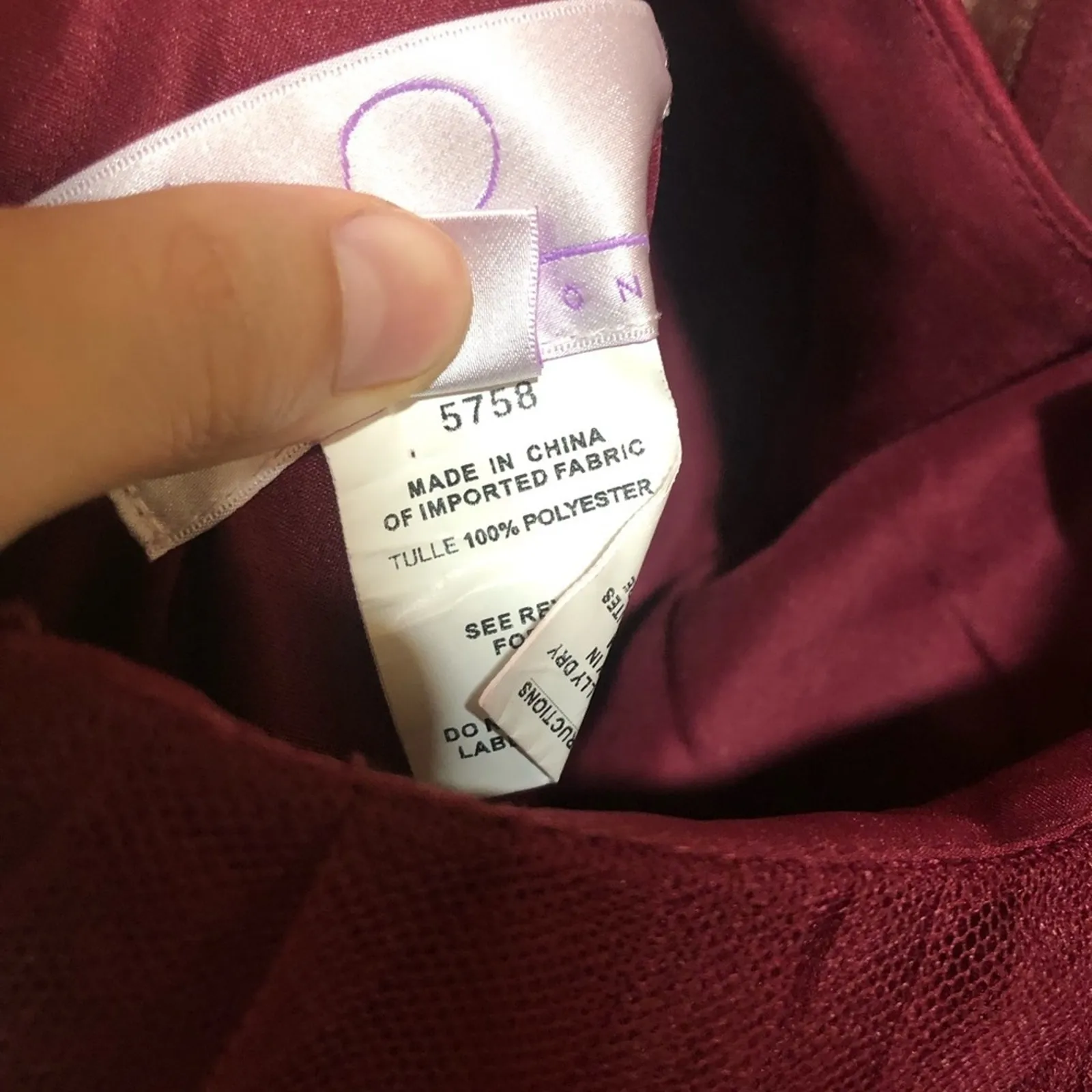 NEW Hayley Paige Occasions burgundy tulle bridesmaid dress - 5758 - Image 10