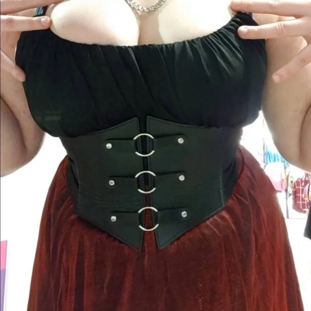 Black O Ring Corset Belt New - Image 5