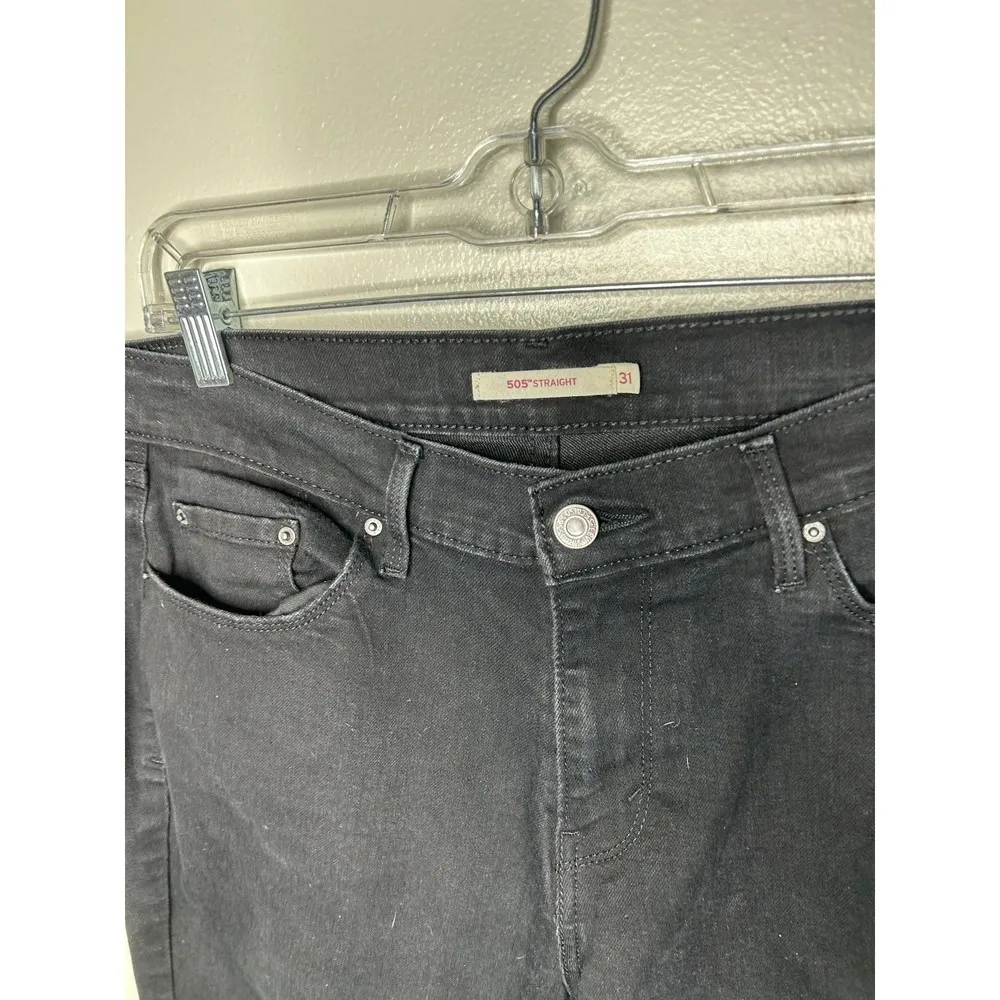 Levi’s black 505 straight leg jeans 31 - Image 2