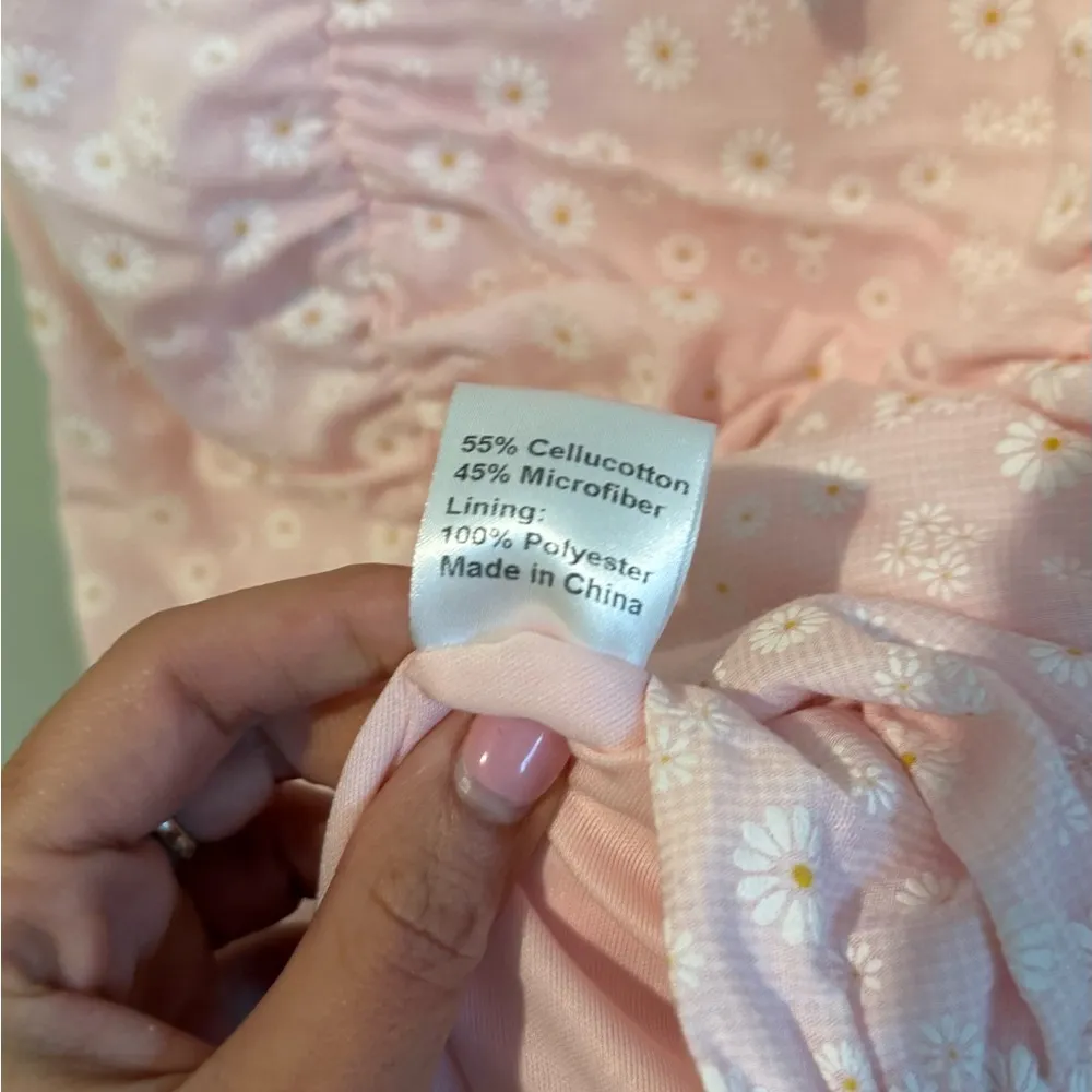 Pink mini milk dress Pink Spring Floral rushed dress size us 0/ uk 4 1823 - Image 5