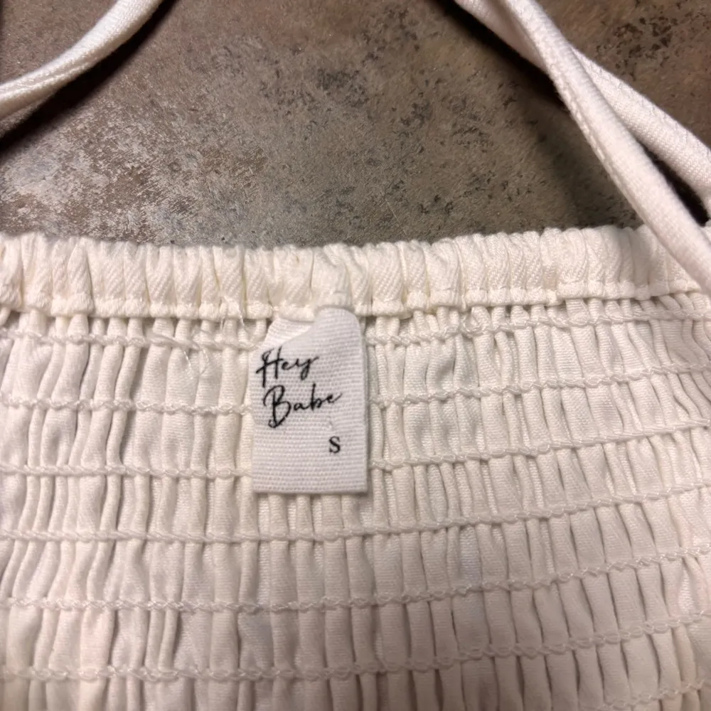 Hey babe lace up corset Crop Top Sz Small White - Image 3