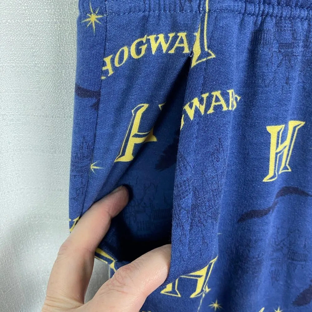 The Wizarding World Of Harry Potter Blue Hogwarts Two Piece PJ Jogger Set Sz.M - Image 6